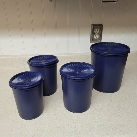 Tupperware Canisters in Navy Blue - Picture 1 of 2
